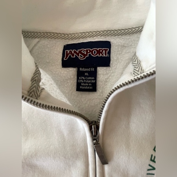 🧡Janspot University of Miami Men’s size XL 1/4 zip. White w/ green & orange logo - Picture 4 of 5
